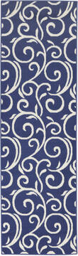Nourison Grafix Blue Runner 6 to 9 ft Polypropylene Carpet 113385