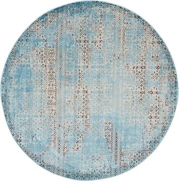 Nourison Karma Blue Round 5 to 6 ft Polypropylene Carpet 113809