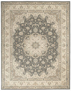 Nourison Living Treasures Grey Rectangle 10x14 ft Wool Carpet 113857