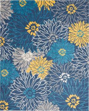 Nourison Passion Blue Rectangle 8x10 ft Polypropylene Carpet 114478