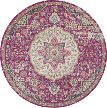 Nourison Passion Purple Round 7 to 8 ft Polypropylene Carpet 114538