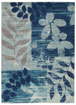 Nourison Tranquil Blue Rectangle 4x6 ft Polypropylene Carpet 114984