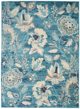 Nourison Tranquil Blue Rectangle 5x7 ft Polypropylene Carpet 114997