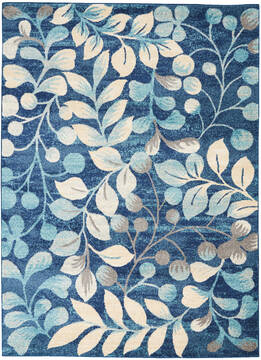Nourison Tranquil Blue Rectangle 6x9 ft Polypropylene Carpet 115016