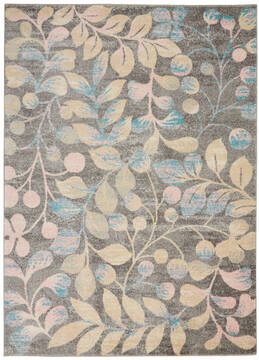 Nourison Tranquil Grey Rectangle 4x6 ft Polypropylene Carpet 115017