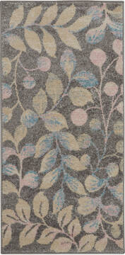 Nourison Tranquil Grey Rectangle 2x4 ft Polypropylene Carpet 115029