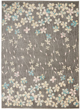 Nourison Tranquil Grey Rectangle 4x6 ft Polypropylene Carpet 115043