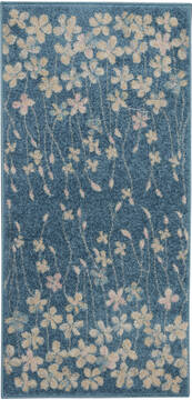 Nourison Tranquil Blue Rectangle 2x4 ft Polypropylene Carpet 115073