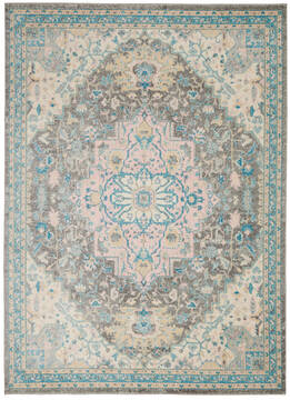 Nourison Tranquil Grey Rectangle 4x6 ft Polypropylene Carpet 115109