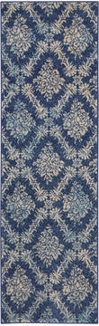 Nourison Tranquil Blue Runner 6 to 9 ft Polypropylene Carpet 115149