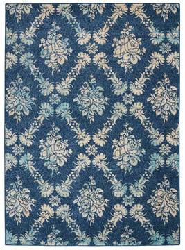 Nourison Tranquil Blue Rectangle 6x9 ft Polypropylene Carpet 115160