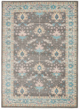 Nourison Tranquil Grey Rectangle 4x6 ft Polypropylene Carpet 115174