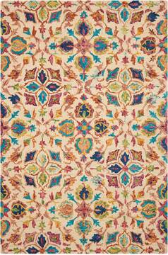 Nourison Vivid Beige Rectangle 5x8 ft Wool Carpet 115464