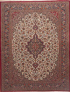 Qum Red Hand Knotted 10'0" X 13'0"  Area Rug 100-12016