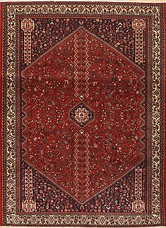 Abadeh Red Hand Knotted 6'11" X 9'9"  Area Rug 100-12135