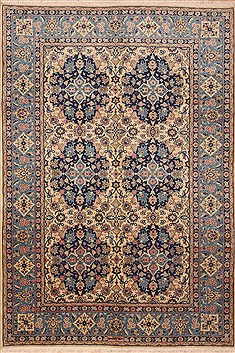 Persian sarouk Blue Rectangle 7x10 ft Wool Carpet 12138