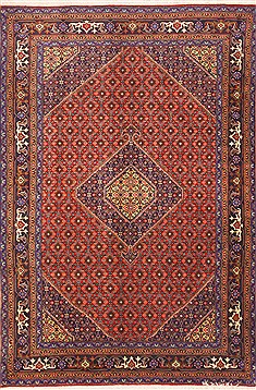 Ardebil Red Hand Knotted 6'6" X 9'7"  Area Rug 100-12139