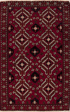 Persian Baluch Red Rectangle 5x7 ft Wool Carpet 12425