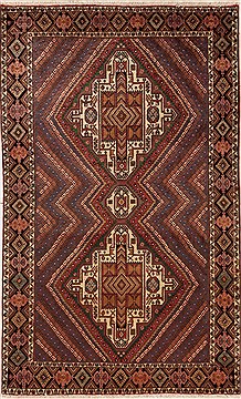 Shahre Babak Multicolor Hand Knotted 4'6" X 7'3"  Area Rug 251-12459