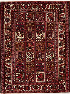 Persian Hamedan Red Rectangle 5x7 ft Wool Carpet 12463