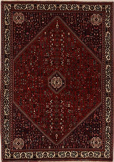 Persian Abadeh Red Rectangle 6x9 ft Wool Carpet 12543