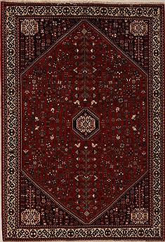 Persian Abadeh Red Rectangle 6x9 ft Wool Carpet 12544
