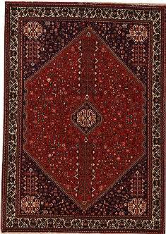 Persian Abadeh Red Rectangle 6x9 ft Wool Carpet 12545
