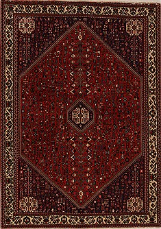 Persian Abadeh Red Rectangle 6x9 ft Wool Carpet 12546