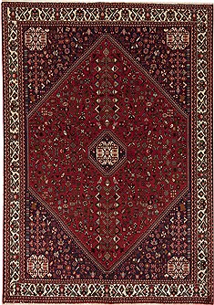 Persian Abadeh Red Rectangle 6x9 ft Wool Carpet 12547
