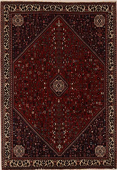 Persian Abadeh Red Rectangle 6x9 ft Wool Carpet 12556