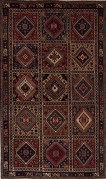 Persian Yalameh Multicolor Rectangle 5x8 ft Wool Carpet 12563