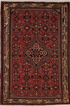 Persian Hamedan Red Rectangle 3x5 ft Wool Carpet 12568