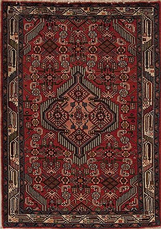 Persian Hamedan Red Rectangle 3x5 ft Wool Carpet 12579