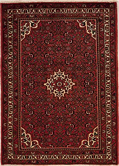 Persian Hossein Abad Red Rectangle 3x5 ft Wool Carpet 12630