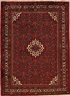 Persian Hossein Abad Red Rectangle 3x5 ft Wool Carpet 12631