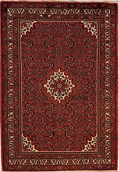 Persian Hossein Abad Red Rectangle 3x5 ft Wool Carpet 12632
