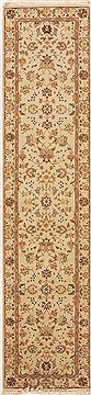 Chinese Tabriz White Runner 10 to 12 ft Wool Carpet 12740