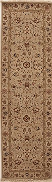 Chinese Tabriz White Runner 6 to 9 ft Wool Carpet 12741