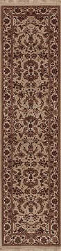 Chinese Tabriz White Runner 10 to 12 ft Wool Carpet 12748