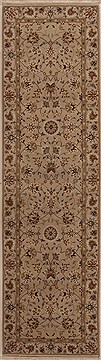 Chinese Tabriz White Runner 6 to 9 ft Wool Carpet 12755