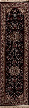 Chinese Tabriz Blue Runner 6 to 9 ft Wool Carpet 12759