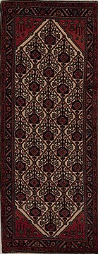 Persian Hamedan Beige Runner 6 to 9 ft Wool Carpet 12785