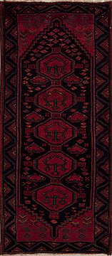 Persian Hamedan Blue Runner 6 to 9 ft Wool Carpet 12791
