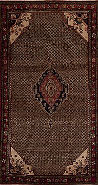 Persian Hamedan Brown Runner 10 to 12 ft Wool Carpet 12825