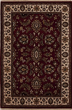 Indian Agra Red Rectangle 4x6 ft Wool Carpet 12906