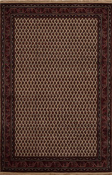 Indian Agra Red Rectangle 4x6 ft Wool Carpet 12913