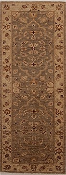 Pakistani Chobi Brown Runner 6 to 9 ft Wool Carpet 12968