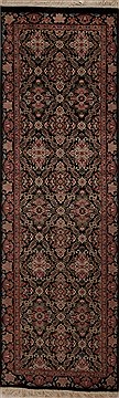 Pakistani sarouk Black Runner 6 to 9 ft Wool Carpet 12975