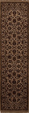 Indian Agra Beige Runner 10 to 12 ft Wool Carpet 12977