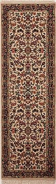Indian Agra Beige Runner 6 to 9 ft Wool Carpet 12988